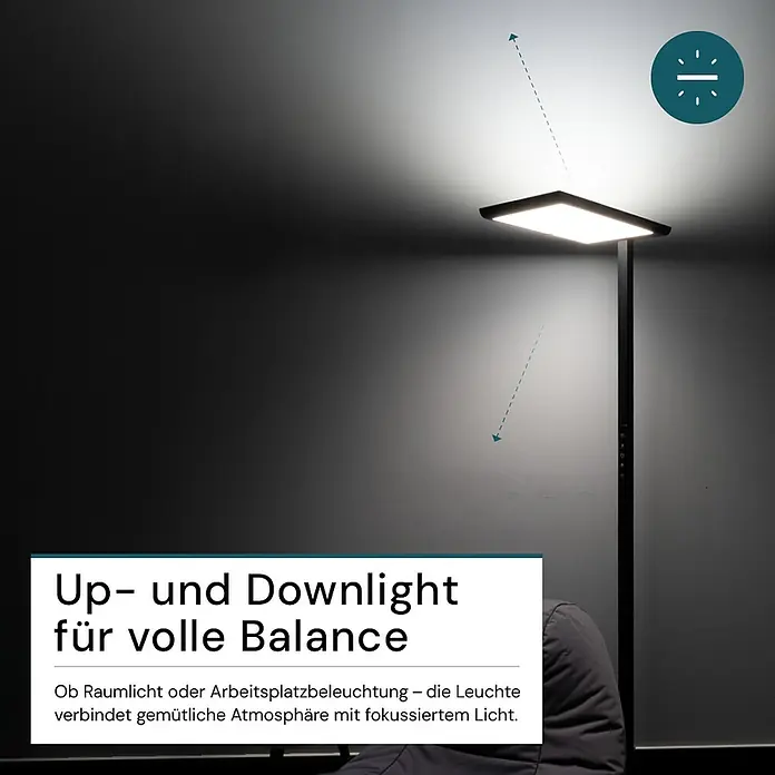 Luxula LED-Stehleuchte - 100 W, Schwarz