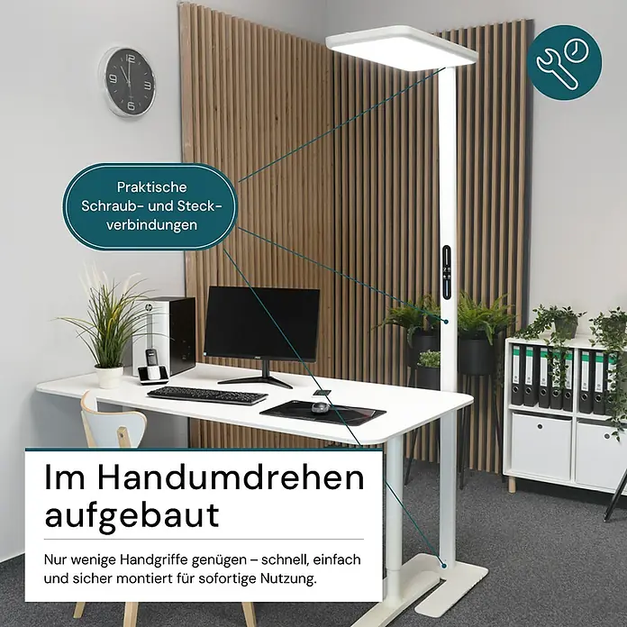 Luxula LED-Stehleuchte - 100 W, Weiß