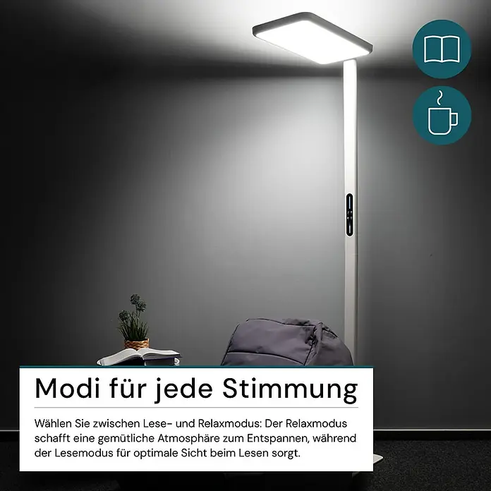 Luxula LED-Stehleuchte - 100 W, Weiß