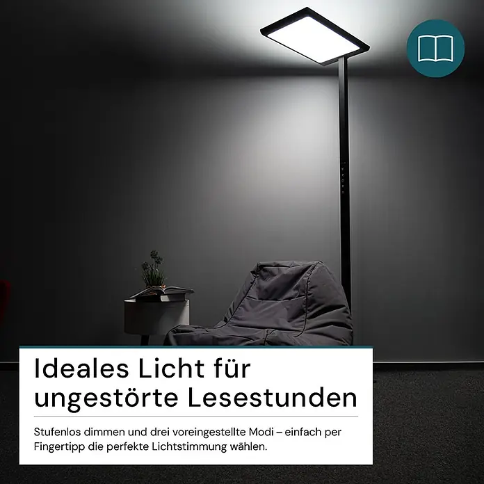 Luxula LED-Stehleuchte - 100 W, Schwarz