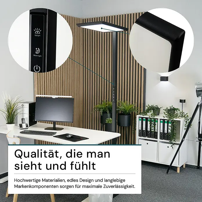 Luxula LED-Stehleuchte - 100 W, Schwarz