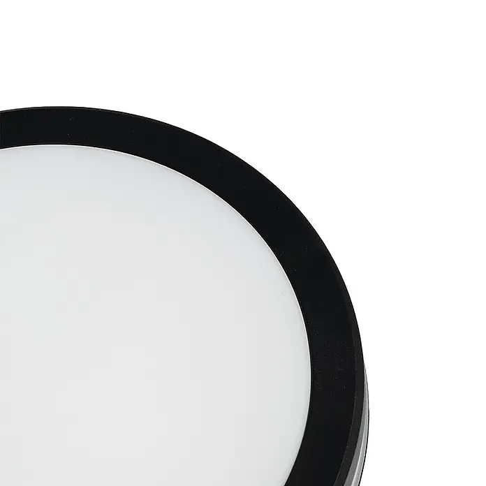 Luxula LED-Deckenleuchte rund - 30 W, Ø x H: 30 x 6,1 cm, Schwarz, Mehrfarbig