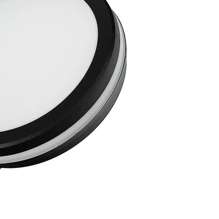 Luxula LED-Deckenleuchte rund - 30 W, Ø x H: 30 x 6,1 cm, Schwarz, Mehrfarbig