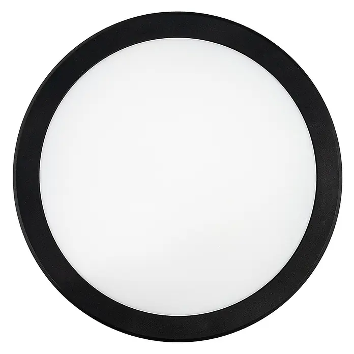 Luxula LED-Deckenleuchte rund - 30 W, Ø x H: 30 x 6,1 cm, Schwarz, Mehrfarbig