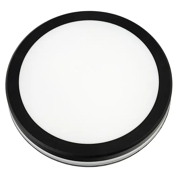 Luxula LED-Deckenleuchte rund - 20 W, Ø x H: 20 x 5,6 cm, Schwarz, Mehrfarbig