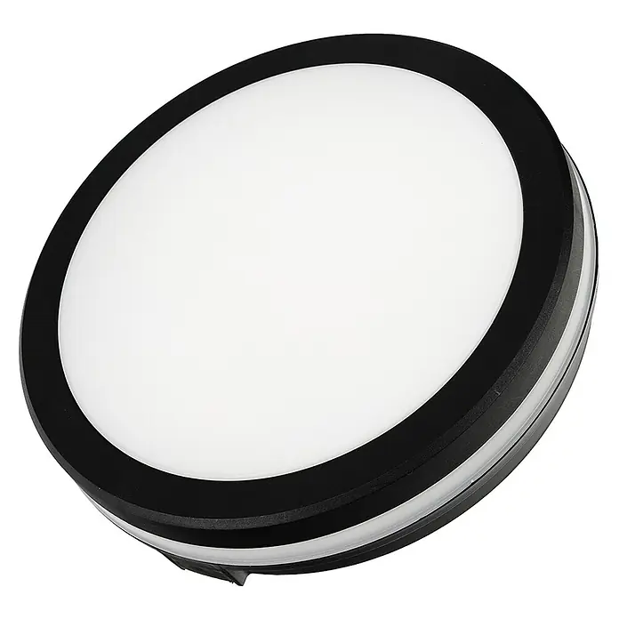 Luxula LED-Deckenleuchte rund - 30 W, Ø x H: 30 x 6,1 cm, Schwarz, Mehrfarbig
