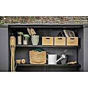 Keter Armario de jardín Deco (Medidas ext. (An x Pr): 140 x 73,6 cm, Plástico, Nogal) | BAUHAUS