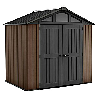Keter Caseta de jardín Stronghold 8x6 (Medidas ext. (An x Pr): 183 x 248 cm, Plástico, Marrón/Negro, 4,5 m²)