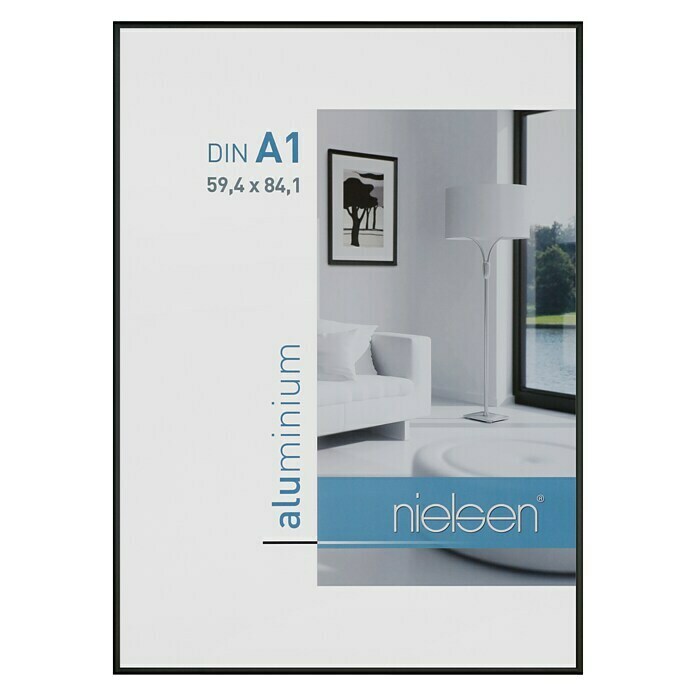 Nielsen Bilderrahmen ClassicSchwarz, 59,4 x 84,1 cm / DIN A1, Aluminium Front View