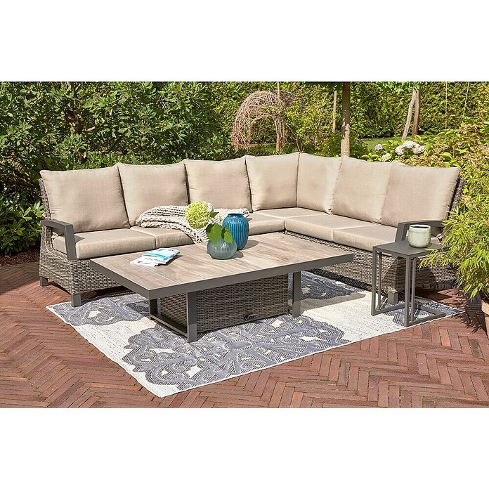 Siena Garden Corido Loungesofa-Eckelement (L x B x H: 81 x 81 x 87 mm, Charcoal Grey, Aluminium) | BAUHAUS