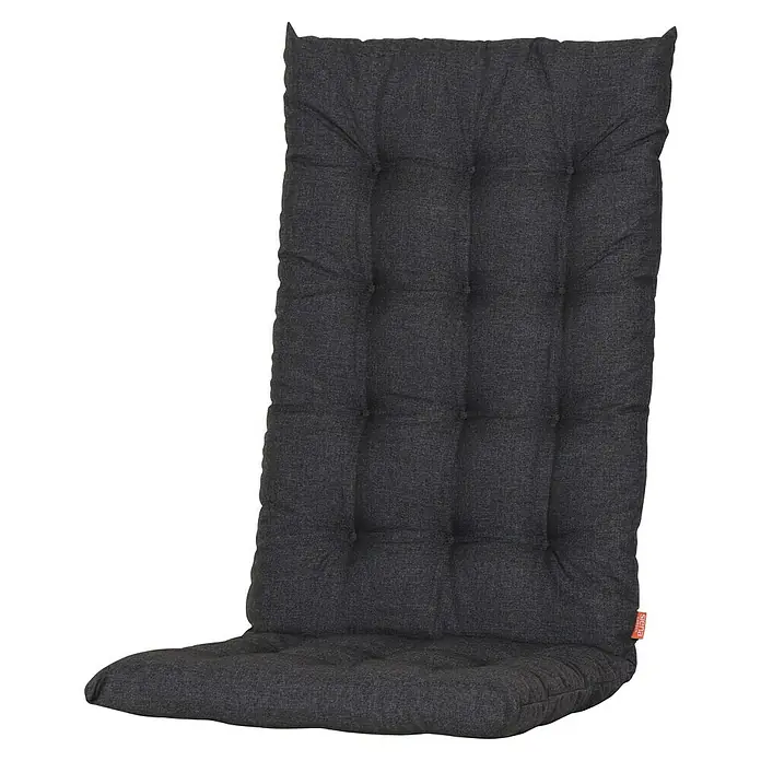 Siena Garden Atria Sitzauflage - L x B x H: 123 x 48 x 6 cm, Anthrazit, Polyester, 1 Stk. - Dunkelgraues gestepptes Stuhlkissen aus Stoff mit separatem Sitz- und Rückenlehnenbereich.