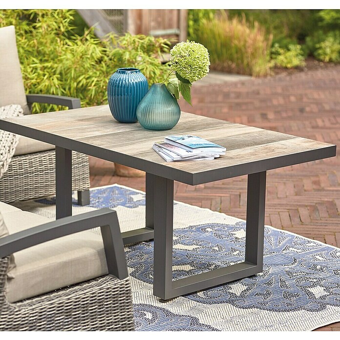 Siena Garden Corido Loungetisch (L x B x H: 85 x 140 x 67 cm, Aluminium, Washed Grey) | BAUHAUS