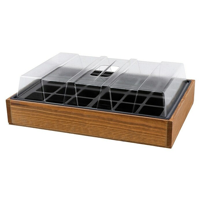 Siena Garden Zimmergewächshaus Agder (L x B x H: 34 x 24 x 6 cm, Hellbraun) | BAUHAUS