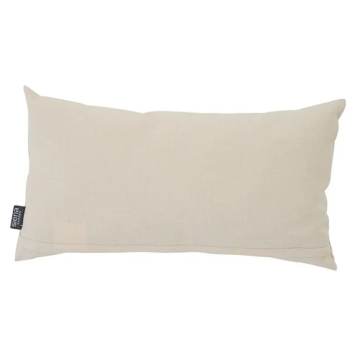Siena Garden Kissen - 25 x 45 cm, Ecru, Rechteckig - Cremefarbenes, rechteckiges Kissen aus strukturiertem Stoff mit kleinem 'Siena Garden'-Etikett.