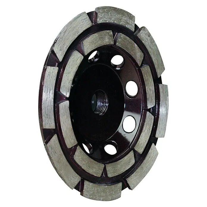 Stayer Disco de desbaste - Diámetro: 125 mm, Orificio: 22,22 mm - Muela de copa de diamante oscura con segmentos claros, ideal para desbaste de hormigón y mampostería.