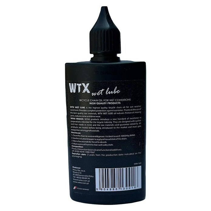 Olje za verigo Winx WTX za mokre razmere  (100 ml) | 2852 - Pflege | BDDM - Fahrradartikel | BDD - Autozubehör | BD - Autozubehör | B - Werkz/Masch/Maschzubeh/Auto | BAUHAUS
