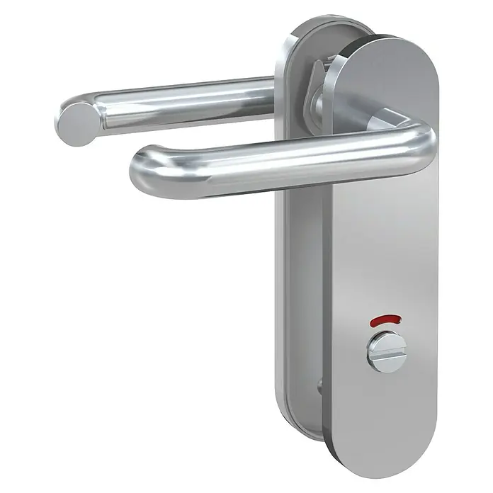 Basi WC-Drückergarnitur ZB 3800 - Edelstahl, Rechts - Türdrücker aus poliertem Chrom mit Verriegelungsanzeige.