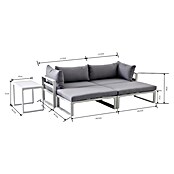 Sunfun Hannah Conjunto de muebles Hannah (5 piezas, Metal, Gris)