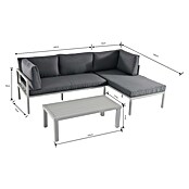 Sunfun Hannah Conjunto de muebles Hannah (3 piezas, Aluminio, Gris claro)