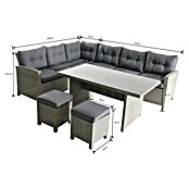 Conjunto de muebles Silvana (5 piezas, Gris)