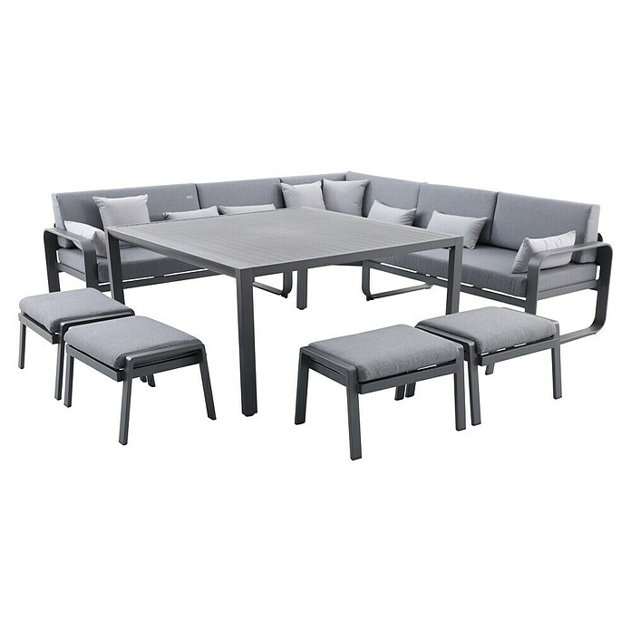 Conjunto de muebles Olivia (8 pzs., Aluminio, Antracita) | BAUHAUS