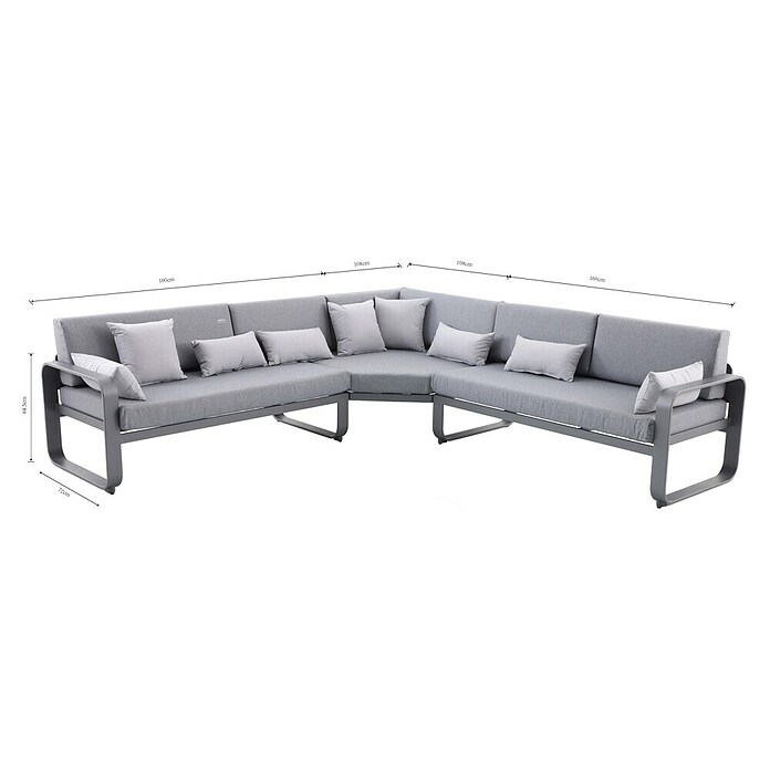 Conjunto de muebles Olivia (8 pzs., Aluminio, Antracita) | BAUHAUS