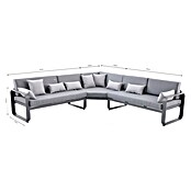 Conjunto de muebles Olivia (8 pzs., Aluminio, Antracita) | BAUHAUS