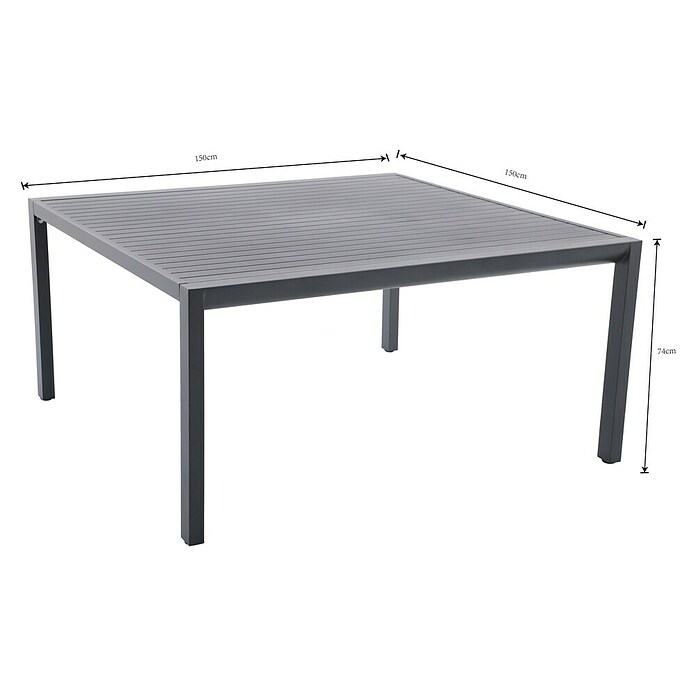 Conjunto de muebles Olivia (8 pzs., Aluminio, Antracita) | BAUHAUS