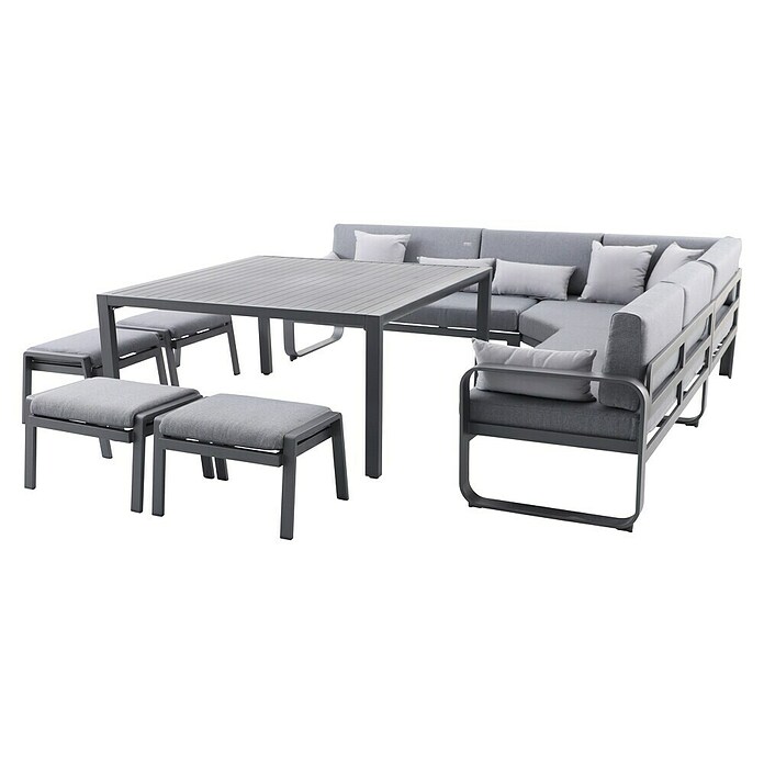 Conjunto de muebles Olivia (8 pzs., Aluminio, Antracita) | BAUHAUS