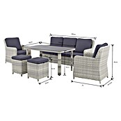 Conjunto de muebles Lodrino (6 pzs., Aluminio/Olefin, Beige/Gris) | BAUHAUS