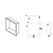 Hornacina Atlantic (L x An x Al: 10 x 33 x 33 cm, Acero inoxidable, Negro) | BAUHAUS