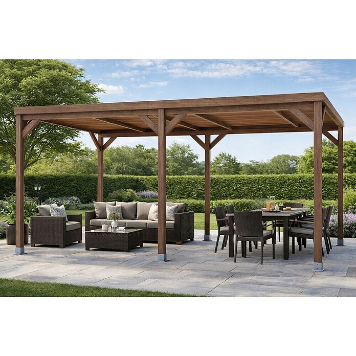 Pérgola Ondara (L x An x Al: 500 x 300 x 250 cm, Madera, Con techo) | BAUHAUS