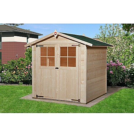 Weka Gerätehaus Classic (Außenbreite inkl. Dachüberstand: 240 cm, Außentiefe inkl. Dachüberstand: 217 cm, Holz, Natur, 2,93 m²)