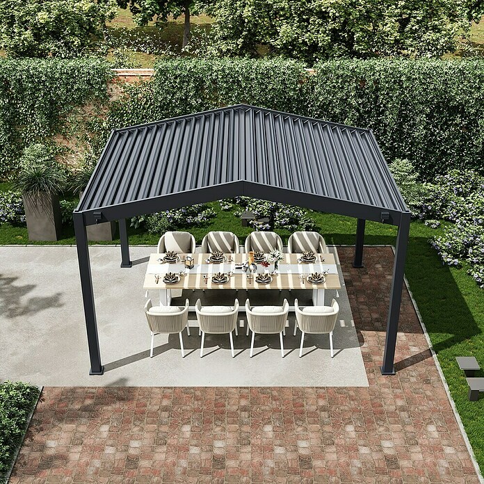 Pergola Icon 1013 (L x B x H: 308 x 399 x 282 cm, Anthrazit, Aluminium) | BAUHAUS