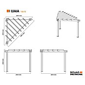 Sojag Pergola Lima 1010 (L x B x H: 293,3 cm x 293,3 cm x 242,6 mm, Aluminium, Lichtgrau) | BAUHAUS