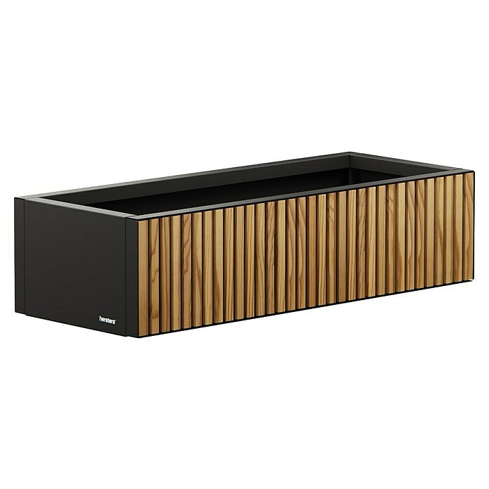 Herstera Garden Pflanzkasten Deco Planter (Außenmaß (L x B x H): 100 x 40 x 25 cm, Holz, Schwarz, Natur) | BAUHAUS