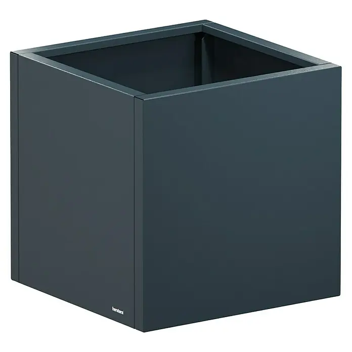 Herstera Garden Pflanzkasten Cube - Außenmaß (L x B x H): 60 x 60 x 60 cm, Metall, Anthrazit - Anthrazitfarbener quadratischer Pflanzkübel mit mattem Finish.