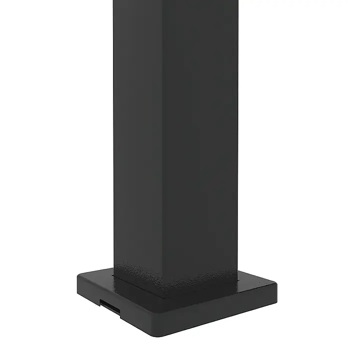 Sojag Terrassenüberdachung Hana - Metall, Schwarz, L x B x H: 305,3 x 399,4 x 270,1 cm - Schwarzer Vierkantpfosten mit strukturierter Oberfläche und breiter, stabiler Grundplatte.