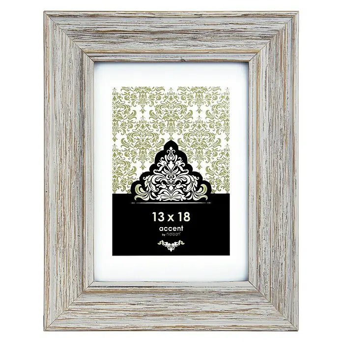 Accent Holzrahmen Vintage - 13 x 18 cm, Weiß - Elegante weiße Holz Bilderrahmen, ideal für 13x18 cm Fotos. Dekorativer Akzent für jeden Raum mit rustikalem Charme und hochwertiger Verarbeitung.