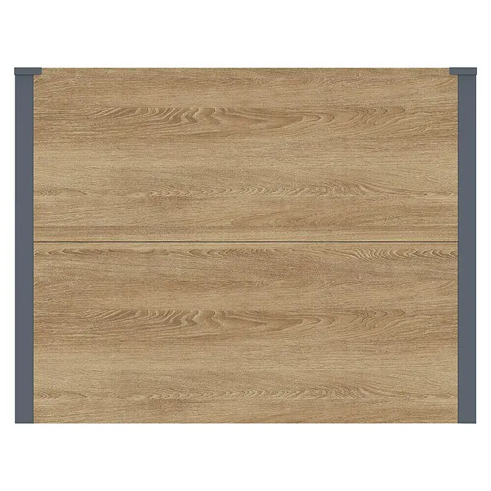Westmann Pflanzkasten Talus XL - Außenmaß (L x B x H): 100 x 25 x 77 cm, Metall, Braun - Hellbraune Holzmaserungsplatte, möglicherweise zwei Schubladen oder Schrankfronten, mit grauen vertikalen Kanten.
