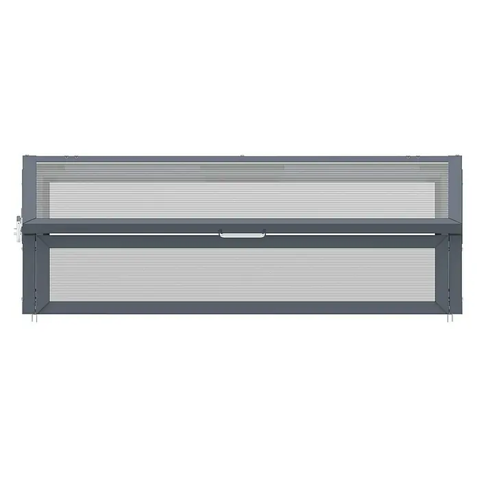 Westmann Frühbeet-Aufsatz Tega - Passend für: Westmann Hochbeete Primus M und Plexa, L x B x H: 100 x 50 x 36 cm - Klappbares dunkelgraues Metall-Gewächshausdachfenster mit transluzenten Platten und Griff zur Belüftung.