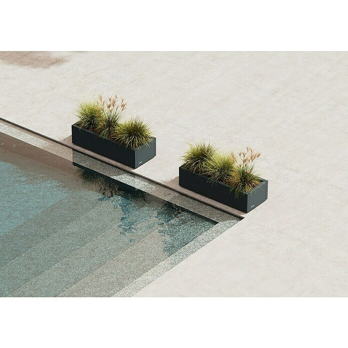 Herstera Garden Pflanzkasten Cube (Außenmaß (L x B x H): 100 x 40 x 25 cm, Metall, Anthrazit) | BAUHAUS