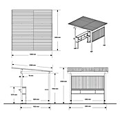 Sojag Gartenbar-Set Barilo (Lichtgrau, Metall, L x B x H: 258 x 260 x 230 cm) | BAUHAUS