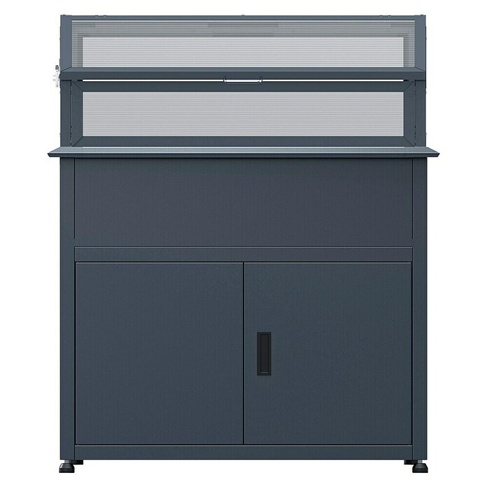 Westmann Hochbeet Plex Plus mit Frühbeetaufsatz (50 x 100 x 120 cm, Metall, Anthrazit) | BAUHAUS