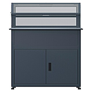 Westmann Hochbeet Plex Plus mit Frühbeetaufsatz (50 x 100 x 120 cm, Metall, Anthrazit)