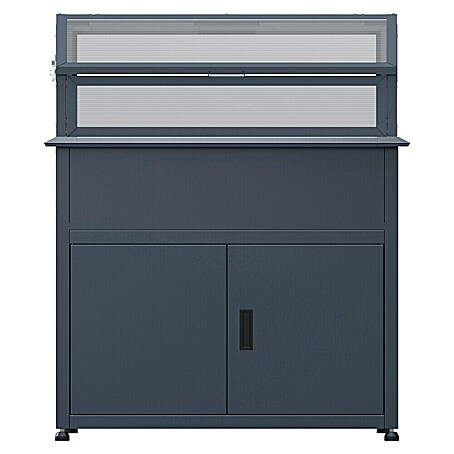 Westmann Hochbeet Plex Plus mit Frühbeetaufsatz (50 x 100 x 120 cm, Metall, Anthrazit)