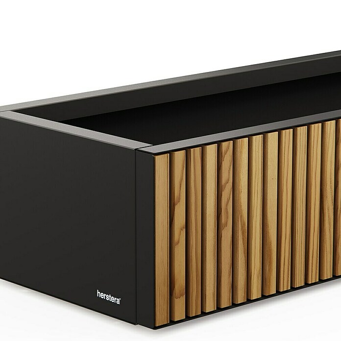 Herstera Garden Pflanzkasten Deco Planter (Außenmaß (L x B x H): 100 x 40 x 25 cm, Holz, Schwarz, Natur) | BAUHAUS