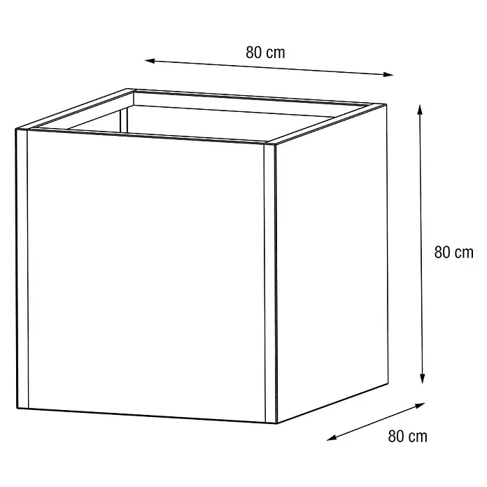 Herstera Garden Pflanzkasten Cube - Außenmaß (L x B x H): 80 x 80 x 80 cm, Metall, Anthrazit - 80 cm großer, würfelförmiger modularer Schrankrahmen mit offener Oberseite.
