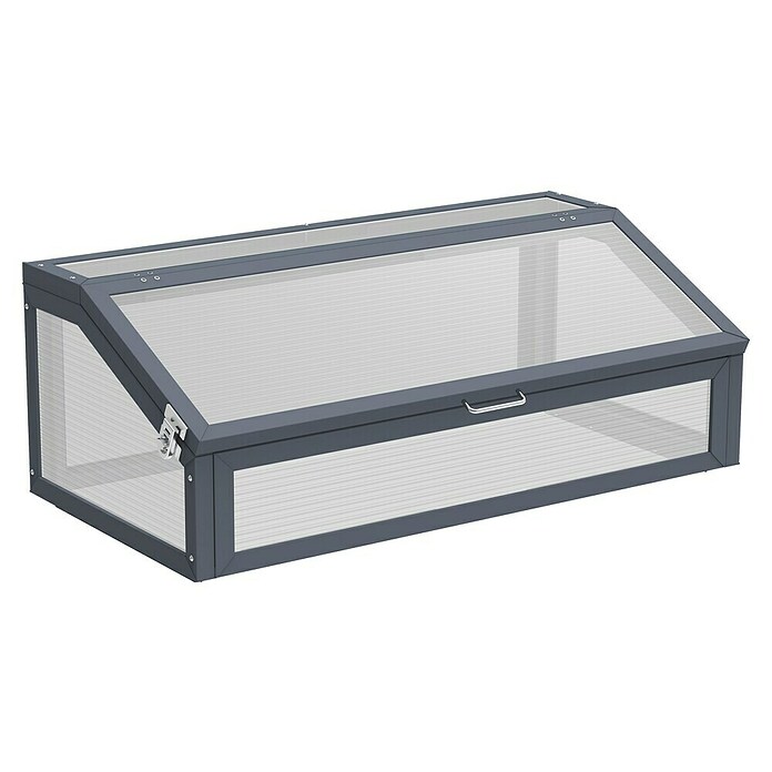 Westmann Hochbeet Primus Plus M mit Frühbeetaufsatz (50 x 100 x 113 cm, Metall, Anthrazit) | BAUHAUS
