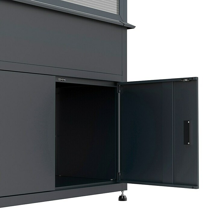Westmann Hochbeet Plex Plus mit Frühbeetaufsatz (50 x 100 x 120 cm, Metall, Anthrazit) | BAUHAUS